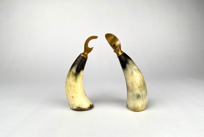 Pair of Danish Horn and Brass Bottle Openers