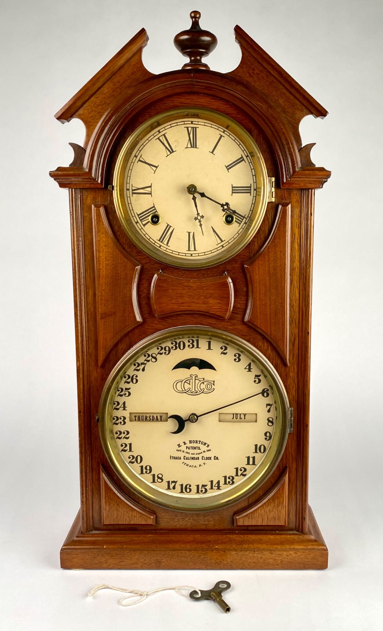 Ithaca Double Dial Calendar Clock (1 of 10)