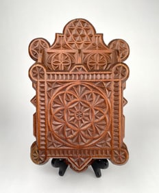 Chip Carved Folk Art Hanging Letter Holder