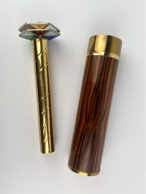 Pair of Van Cort-Attributed Brass and Wood Kaleidoscopes (1987)
