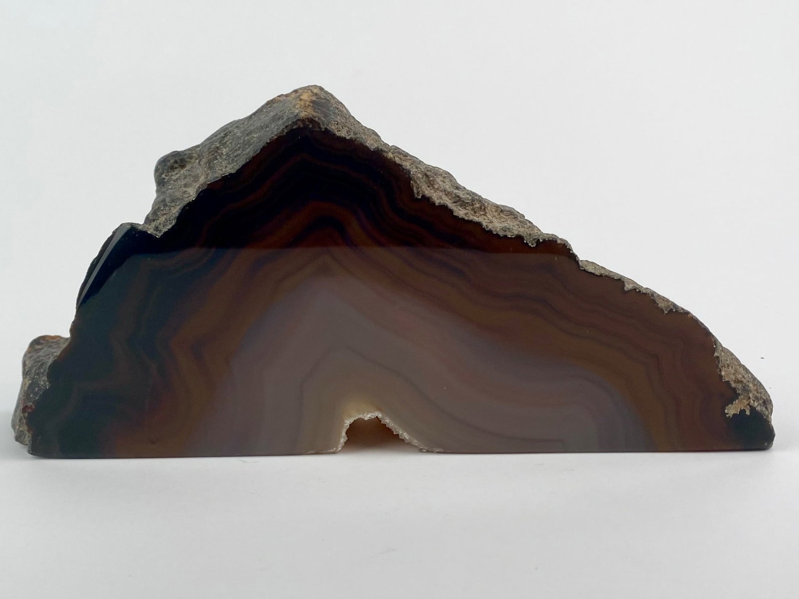 Polished Brown Agate Geode Slab with Crystal Inset (1 of 9)