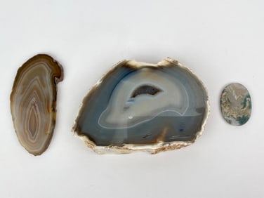 Group of Three Polished Agate and Jasper Display Specimens