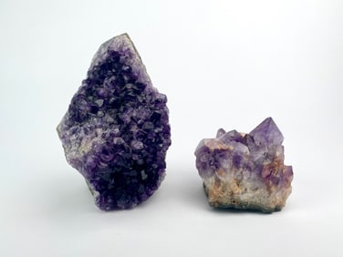 Pair of Natural Amethyst Crystal Clusters