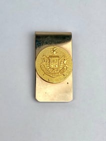 Vintage Detroit Golf Club Gold Tone Money Clip