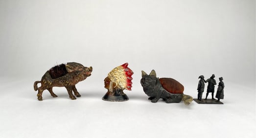 Four Miniature Antique Cast Metal Figurines