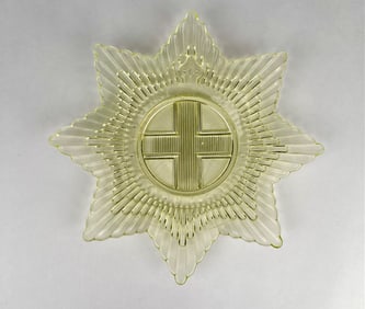 Uranium Glass Order of The Garter Star Dish