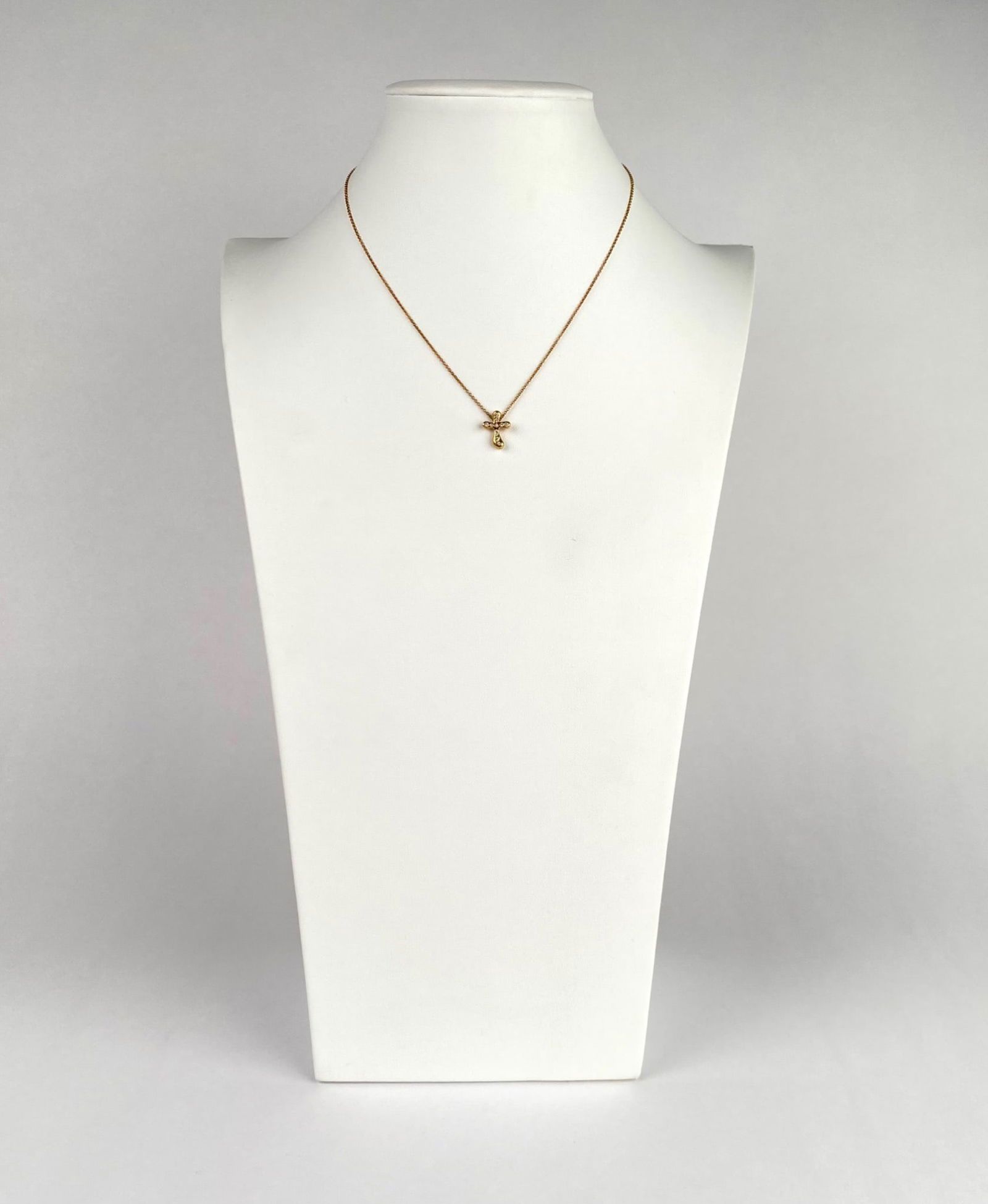 Tiffany & Co. Elsa Peretti 18k Gold and Diamond Cross Necklace