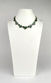 Mexican Sterling Silver and Azurmalachite Necklace