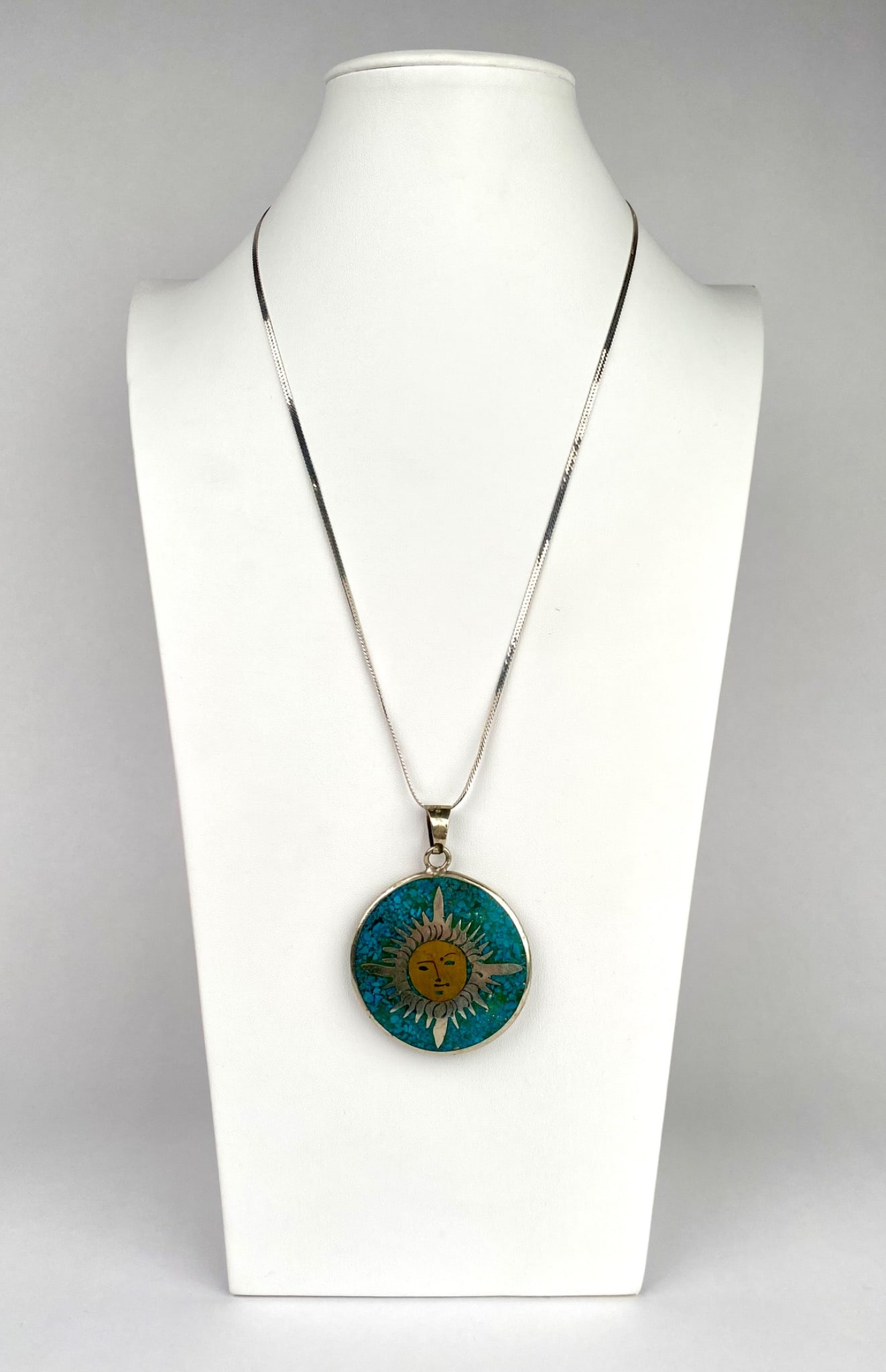 Sterling Silver Pendant Necklace Featuring Sun Motif (1 of 8)