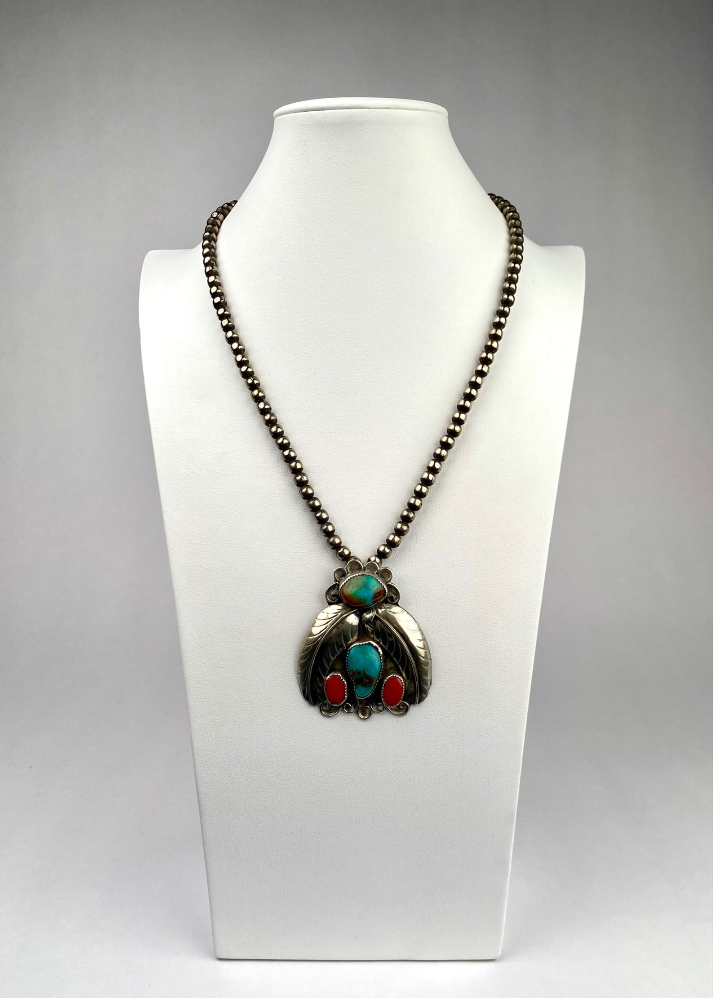 Signed LT Native American Sterling Silver Necklace (1 of 8)