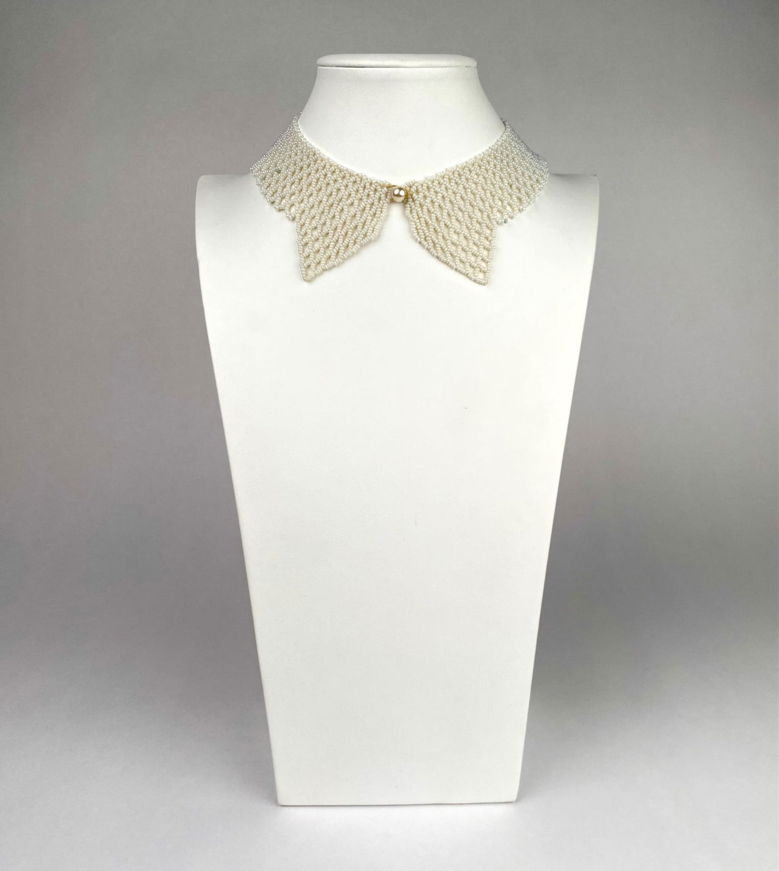 Vintage Hand Beaded Faux Pearl Collar Necklace (1 of 8)