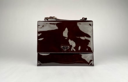 Prada Milano Brown Patent Leather Bag