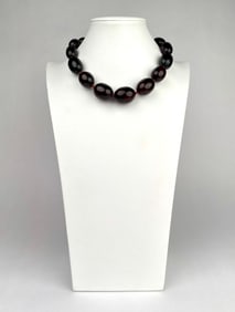Vintage Cherry Amber Bakelite Bead Necklace