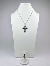 Sterling Silver AmLee Black Onyx Pendant Necklace and 18K HGE Ring Set