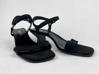Prada Milano Black Heel Sandals with Dust Bag (Size 10)