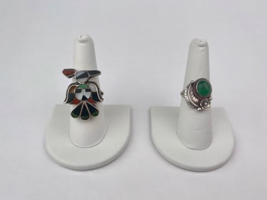 Two Native American Sterling Silver Rings