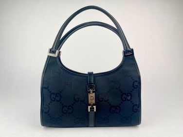 Gucci Black GG Monogram Canvas Shoulder Bag