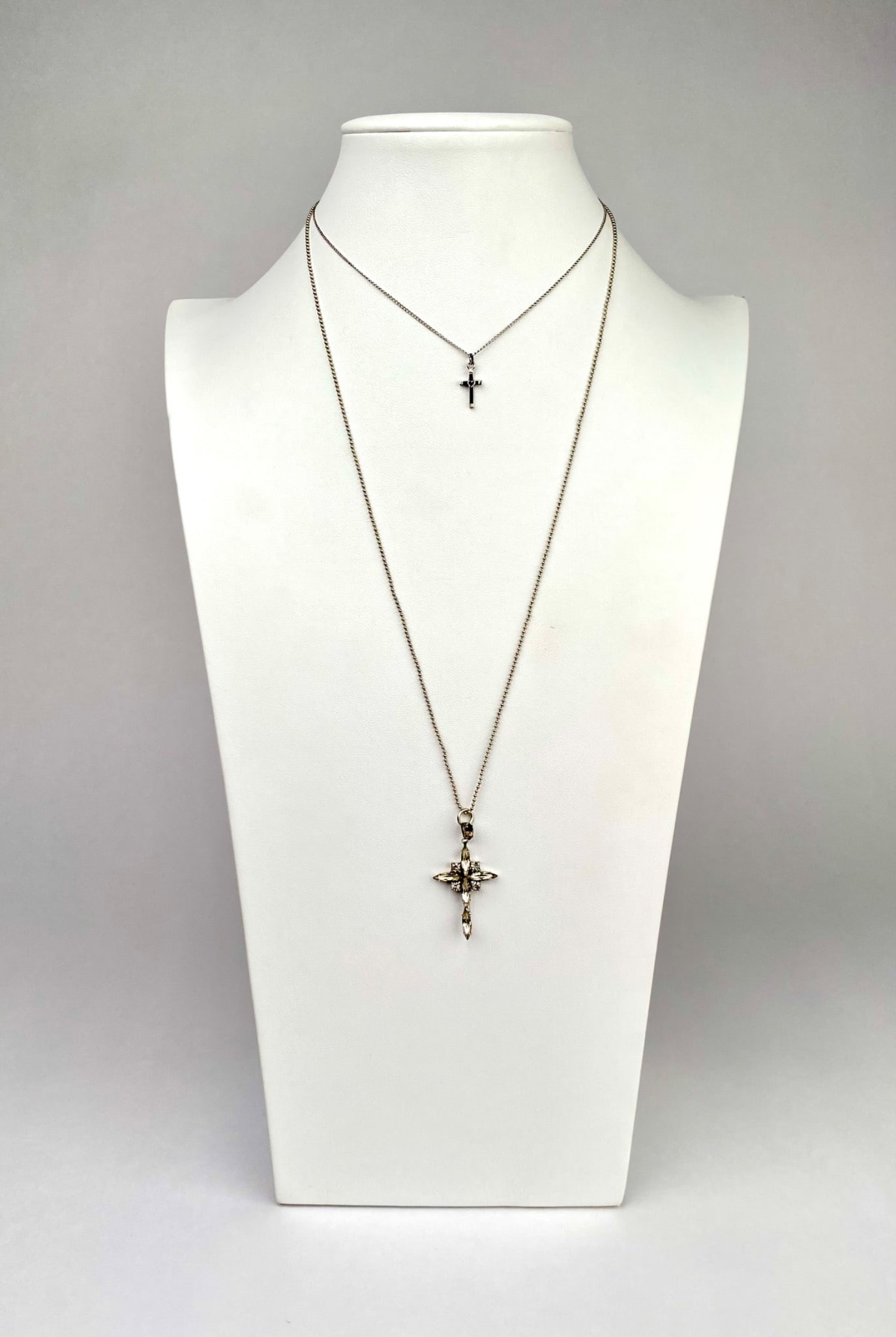 Lot of Two Sterling Silver Necklaces with Cross Pendants (1 of 12)
