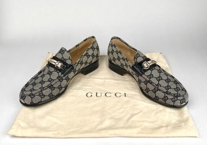 Gucci Monogram Horsebit Loafers (Size 10 B)