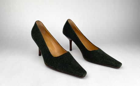 Gucci Green Wool Stiletto Heels (Size 10B)