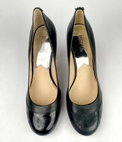 Michael Kors Black Leather Stiletto Heels (Size 10.5 M)