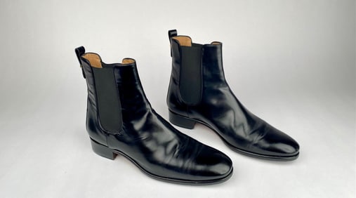 Salvatore Ferragamo Black Leather Chelsea Boots (Size 10W)