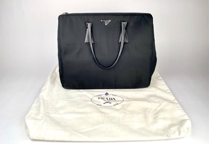 Prada Black Nylon Tote Bag with Dust Cover