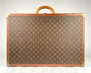 Louis Vuitton Monogram Canvas Vintage Suitcase with Leather Trim