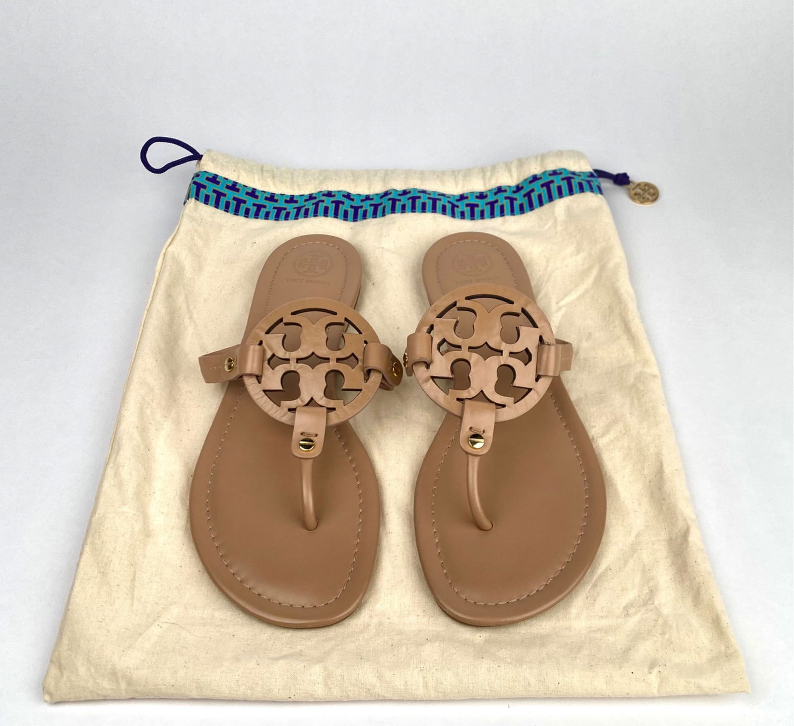 Tory Burch Miller Leather Sandals with Dust Bag (Size 10) (1 of 11)