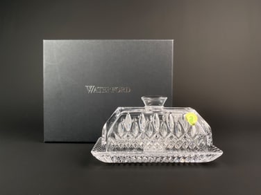Waterford Lismore Crystal Covered Butter Dish (Original Box)