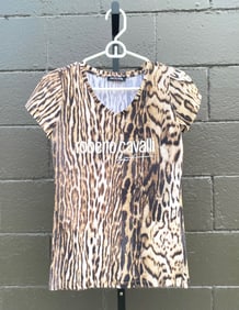 Roberto Cavalli Sport Leopard Print Shirt (Size Small)