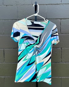 Emilio Pucci Multicolored Geometric Print Top (Size 6)