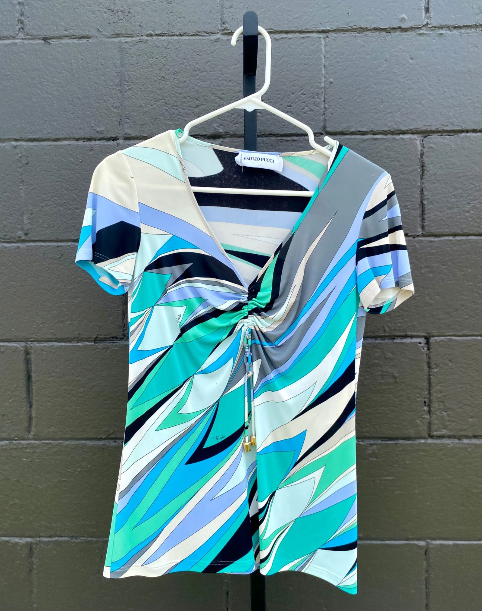 Emilio Pucci Multicolored Geometric Print Top (Size 6) (1 of 9)