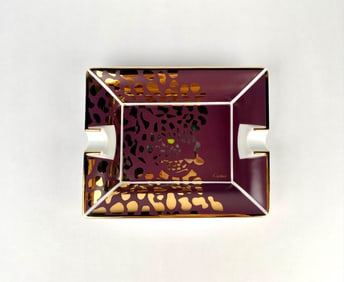 Cartier Porcelain Ashtray with Swarovski Crystal Details (5 x 7)