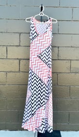 Emilio Pucci Maxi Dress with Chevron Print (Size 6)