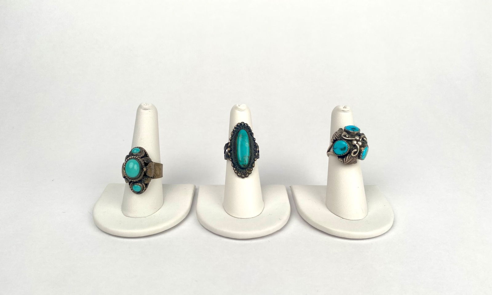 Three Sterling Silver Rings with Turquoise Stones (1 of 12)