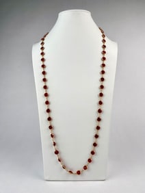 Swarovski Faceted Red Crystal Station Necklace