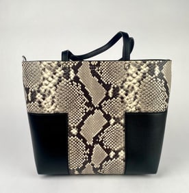 Tory Burch Snakeskin and Leather Tote Bag with Dust Bag and Strap