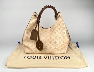 Louis Vuitton Monogram Mahina Leather Hobo Handbag with Dust Bag
