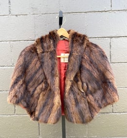 Vintage Mortons Washington DC Brown Fur Stole