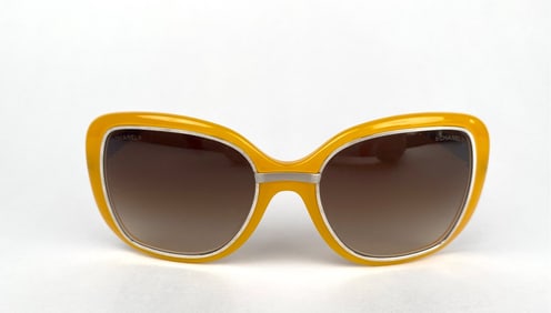 Chanel (6044-T) Yellow Oversized Sunglasses With Gradient Lenses
