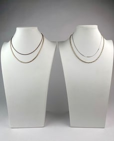 Set of Four Vintage Sterling Silver Necklaces in Assorted Chain Styles