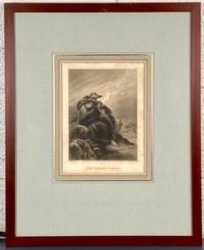 Framed 1824 Engraving The Sailors Family by Benjamin Smith