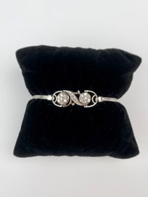 Jabel 18K White Gold and Kestenmade 10K GF Diamond Cluster Bracelet