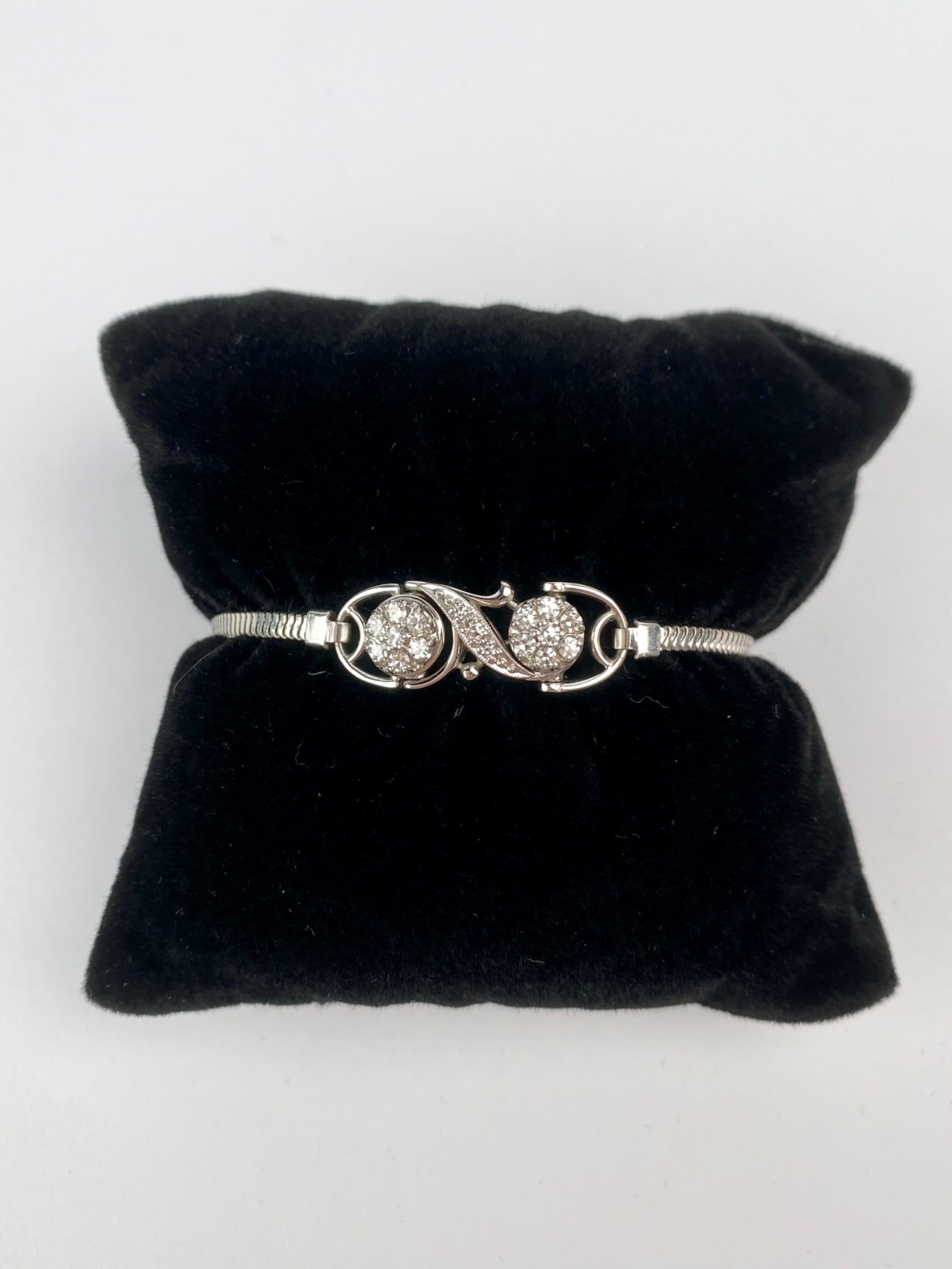 Jabel 18K White Gold and Kestenmade 10K GF Diamond Cluster Bracelet (1 of 9)