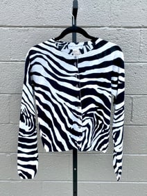 Dolce & Gabbana Zebra Print Cotton Cardigan, Size 44