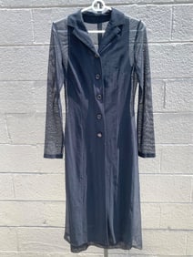 Dolce & Gabbana Black Mesh Dress and Jacket Set, Size 42