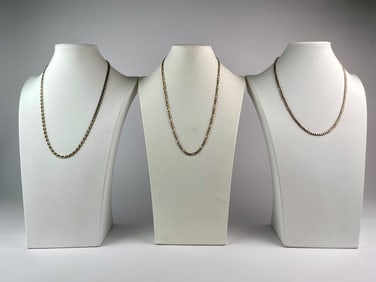 Set of Three Sterling Silver Chains, Marked 925 Mexico and Italy