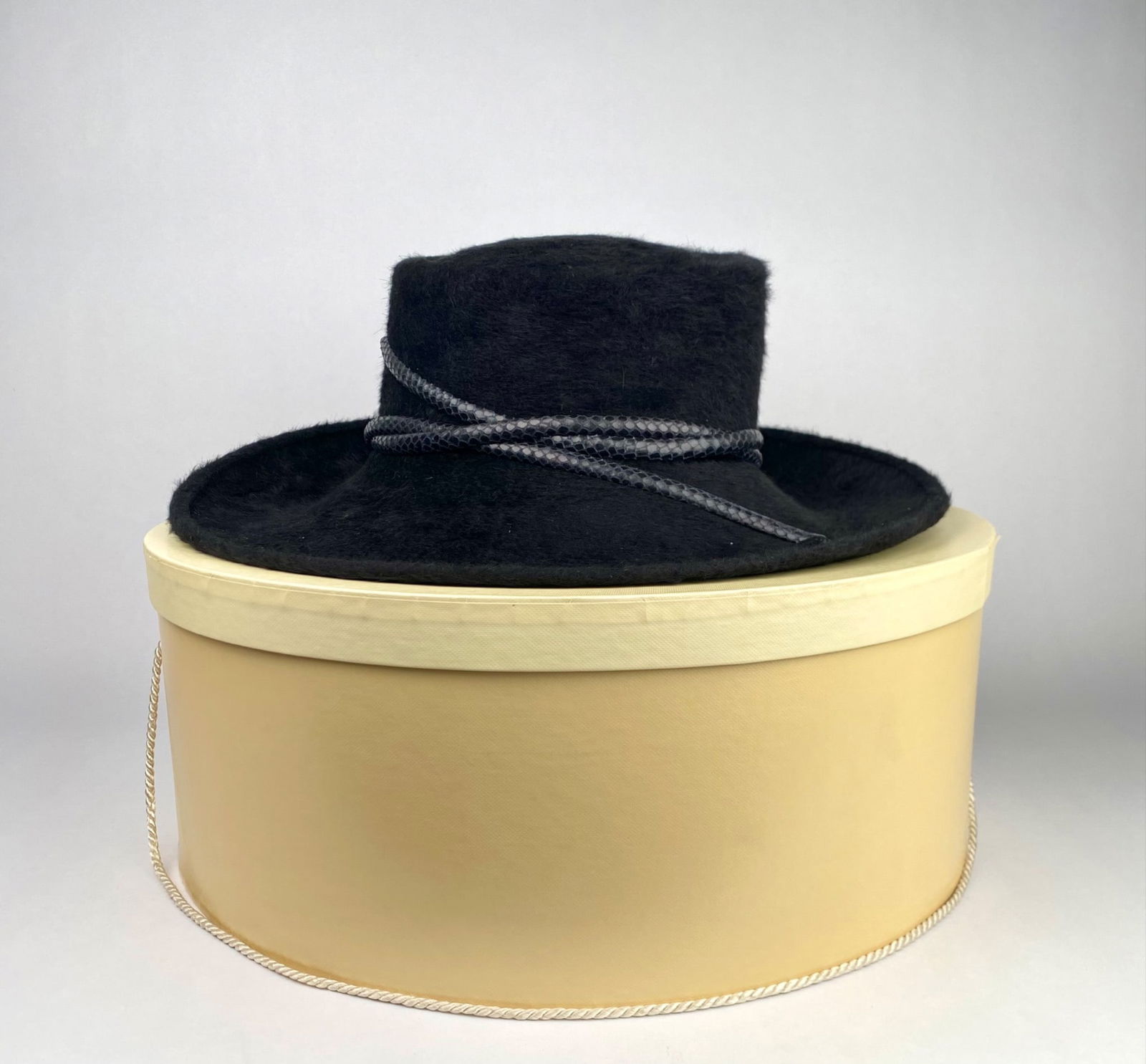 Philip Treacy Black Rabbit Fur Hat with Original Hat Box (1 of 12)