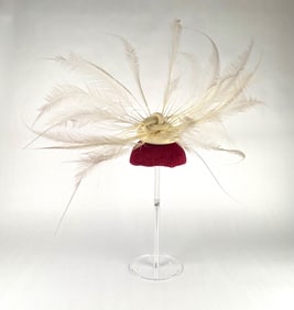 Philip Treacy London Ivory Feather Fascinator Hat with Box